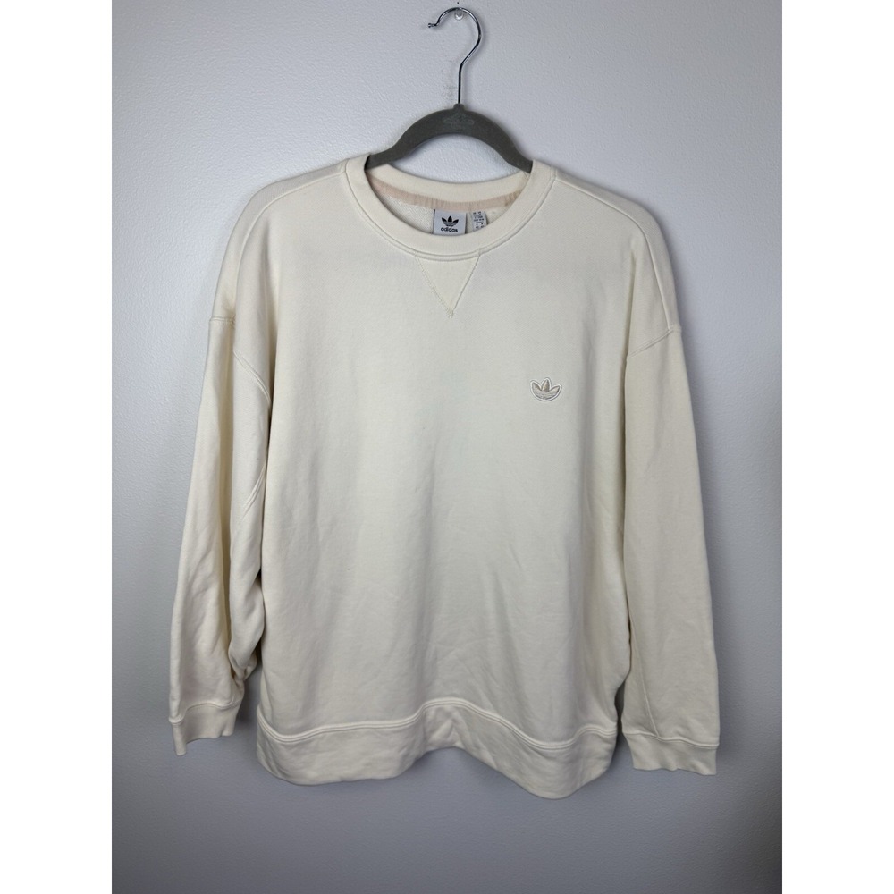Adidas Womens‎ No-Dye Pearl Beaded Sweatshirt Off White - Medium